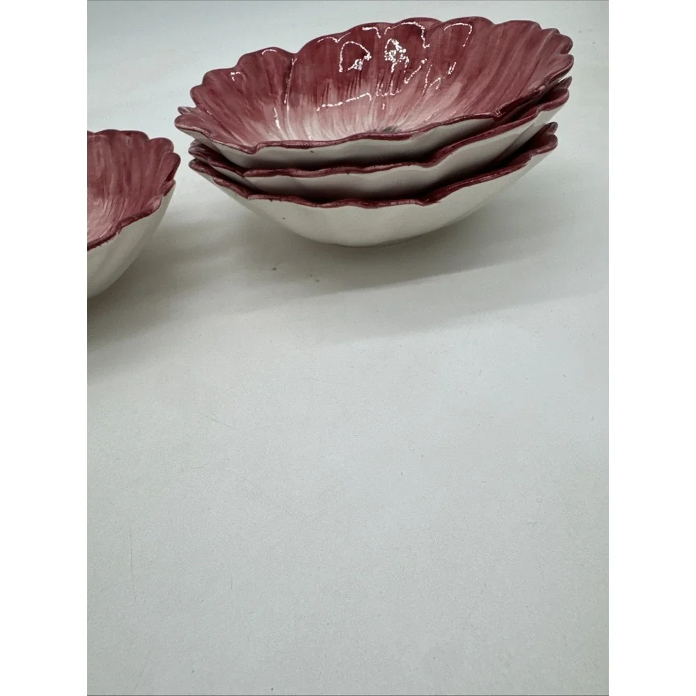 Vintage 4 Fitz & Floyd April Flowers Pansy Hand Painted Bowls 6